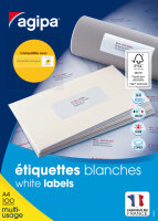 agipa Etiquette universelle, 63,5 x 38,1 mm, blanc