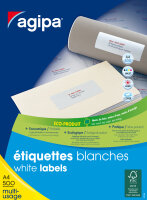agipa Etiquette universelle, 70 x 35 mm, blanc