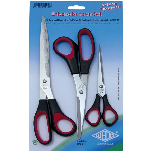 WEDO Universalscheren-Set, 3-teilig, Länge: 160 210 255 mm