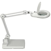 MAUL Lampe loupe à LED MAULviso, sur socle, blanc