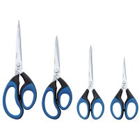 WEDO Ciseaux Soft-Cut, pointu, longueur: 180 mm, noir/bleu