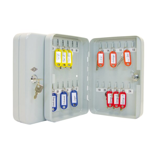 WEDO Schl&uuml;sselschrank f&uuml;r 24 Schl&uuml;ssel, lichtgrau