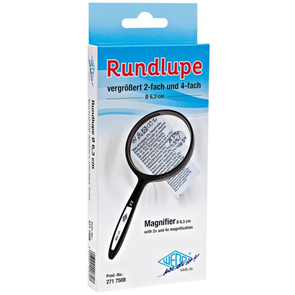 WEDO Lupe mit Griff, rund, Durchmesser: 63 mm
