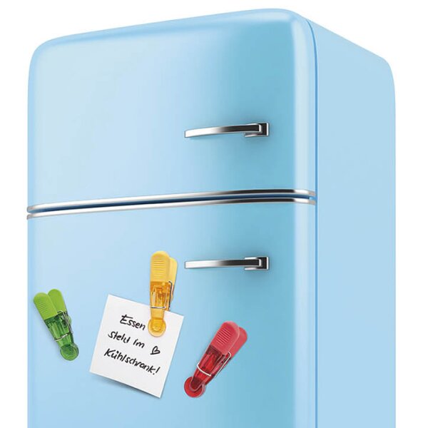 WEDO Notiz-Magnethalter GLOSSY, 4er Set, farbig sortiert