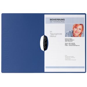 PAGNA Bewerbungsmappe Swing, DIN A4, aus Karton, blau