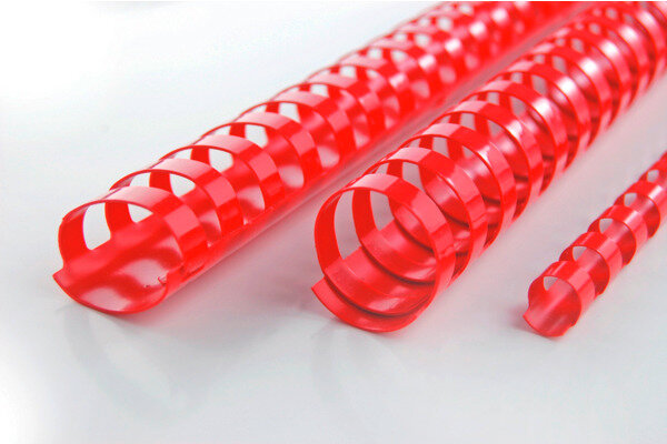 GBC Plastikbindrücken 10mm A4 4028215 rot, 21 Ringe 100 Stück