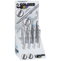 WEDO Stylo à bille 4 couleurs, rétractable,...