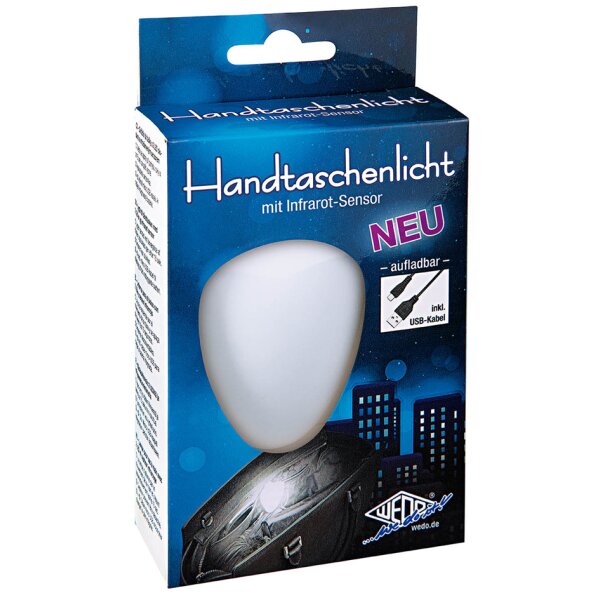 WEDO Aufladbares LED-Handtaschenlicht, 2 LEDs & IR-Sensor