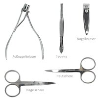 Clauss Manikür-Set, im Lederetui, 10-teilig, schwarz