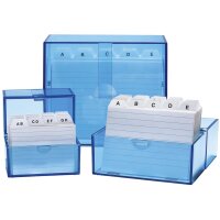 WEDO Boîte à fiches A6 paysage, bleu...