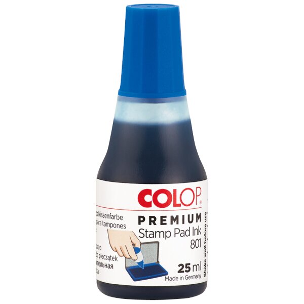 COLOP Stempelfarbe "801", für Stempelkissen, 25 ml, blau