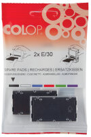 COLOP Cassette dencre de rechange E/2600/2, bleu/rouge,