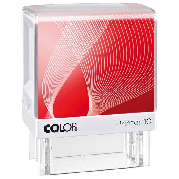 COLOP Textstempel Printer 10, 3-zeilig, weiss, mit Gutschein