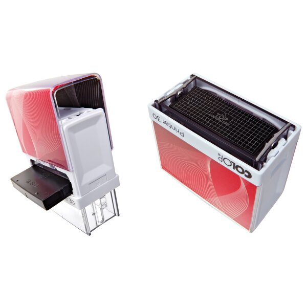 COLOP Textstempel Printer 10, 3-zeilig, weiss, mit Gutschein