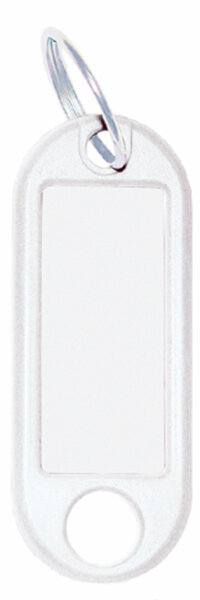 WEDO Porte-clés avec anneau, diamètre: 18 mm, blanc