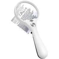 WEDO PROFI-Lupe mit Griff und LED-Licht, rund, weiss schwarz