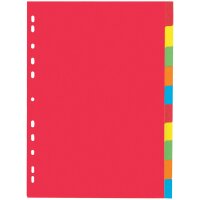 PAGNA Intercalaires en carton, A4, 10 touches, 5 couleurs