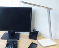 UNiLUX Lampe de bureau à LED JAZZ, blanc / gris métallisé