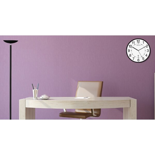 UNiLUX Wanduhr Funkuhr "WAVE", Durchmesser: 300 mm, silber