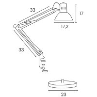 UNiLUX Tischleuchte SUCCESS 66, Klemme Sockel, schwarz