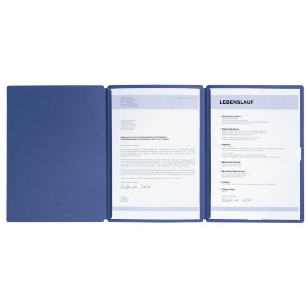 PAGNA Bewerbungsmappe Spirit, DIN A4, aus Karton, blau