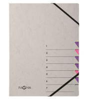 PAGNA Trieur Easy Grey, A4, 7 compartiments, gris / lilas