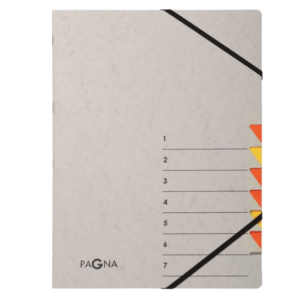 PAGNA Trieur Easy Grey, A4, 7 compartiments, gris / orange