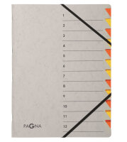 PAGNA Trieur Easy Grey, A4, 12 compartiments, gris / orange