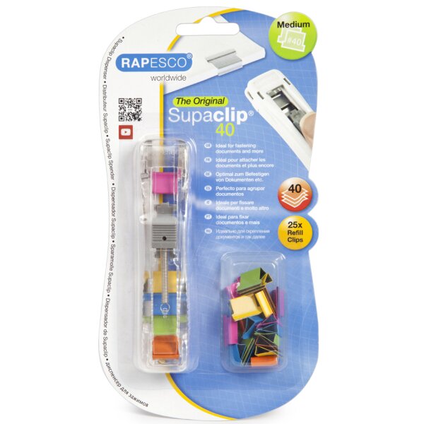 RAPESCO Dokumentenclip-Spender Supaclip 40, transparent