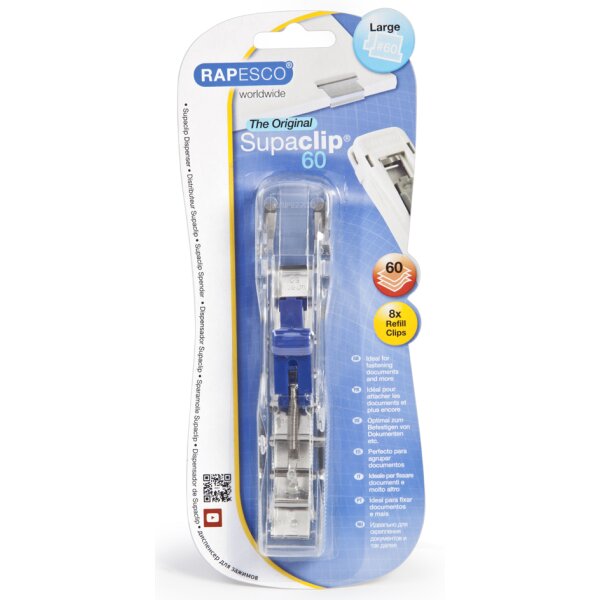 RAPESCO Dokumentenclip-Spender Supaclip 60, transparent