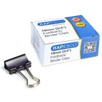 RAPESCO Pinces double clip, largeur: 50 mm, noir