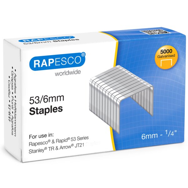 RAPESCO Agrafe Optima 53/6, 5.000 pièces, galvanisé