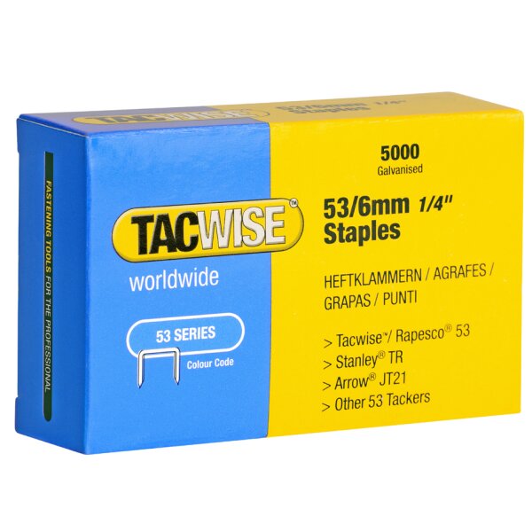 TACWISE Heftklammern 53 14 mm, verzinkt, 5.000 Stück
