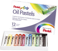 PentelArts Ölpastellkreide PHN4, 12er Kunststoff-Etui
