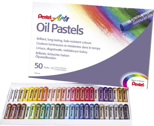 PentelArts Pastels à huile PHN4, étui en plastique de 50