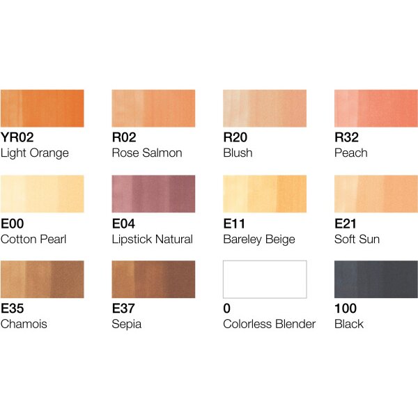 COPIC Marker Classic 20075705 portrait colours, 12 pcs.