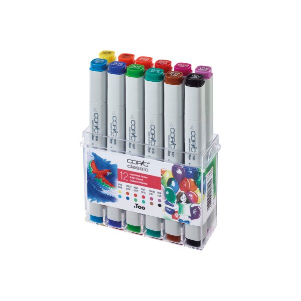 COPIC Marker Classic 20075702 Leuchtende Farben, 12 St&uuml;ck