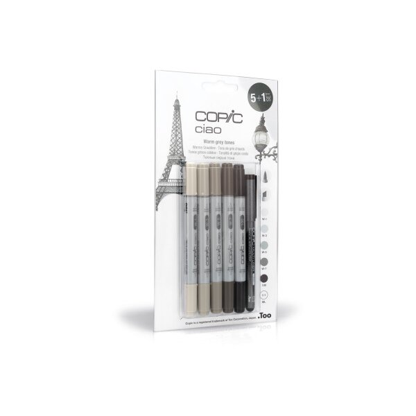 COPIC Marker Ciao 22075565 5+1 Set Warm Grey