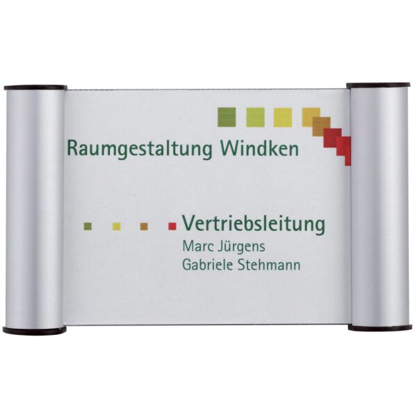 FRANKEN Türschild Clip, 180 x 60 mm - 1 2 A6, silber