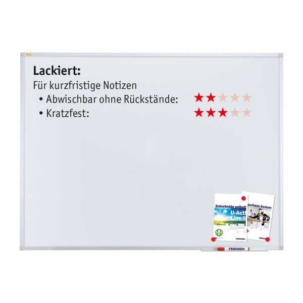 FRANKEN Tableau blanc SC3109 X-tra!Line laqu&eacute; 100x150cm