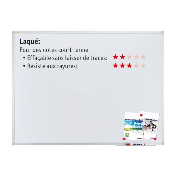FRANKEN Tableau blanc SC3109 X-tra!Line laqu&eacute; 100x150cm