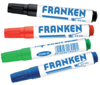 FRANKEN Flipchart Marker, Strichstärke: 2-6 mm, 4er...