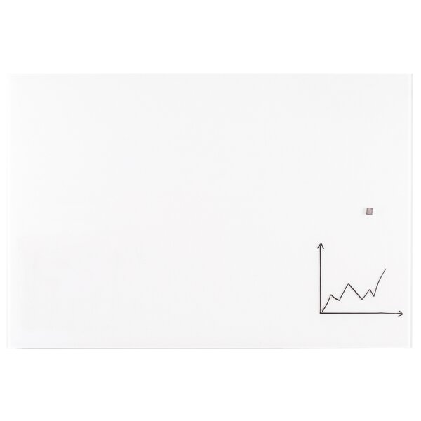 FRANKEN Tableau en verre design, 1.800 x 1.200 mm, blanc pur