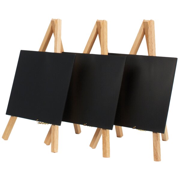 Securit Tisch-Kreidetafel MINI mit Staffelei, schwarz