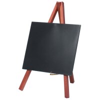 Securit Tisch-Kreidetafel MINI mit Staffelei, mahagoni