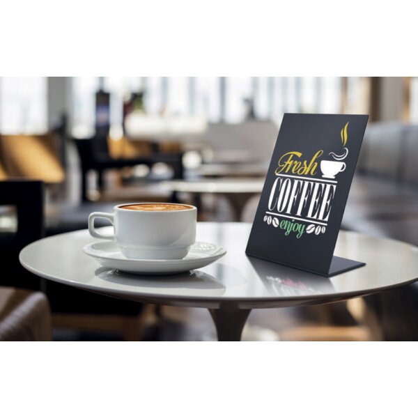 Securit Tischaufsteller L-SHAPE, DIN A8, schwarz