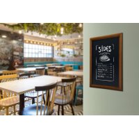 Securit Ardoise murale UNIVERSAL, avec cadre en bois, marron