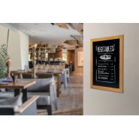 Securit Ardoise murale UNIVERSAL, avec cadre en bois, teck