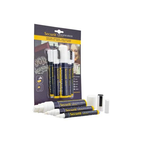 SECURIT Kreidestift 1-15mm BLSMAMIXV5WT weiss, assortiert 5 Stück