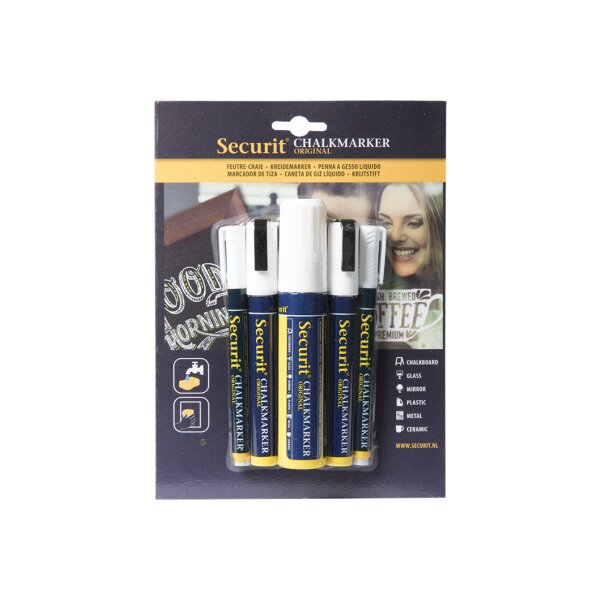 SECURIT Kreidestift 1-15mm BLSMAMIXV5WT weiss, assortiert 5 Stück